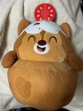 Disney Brown and White Chipmunks Plush with Red Accent